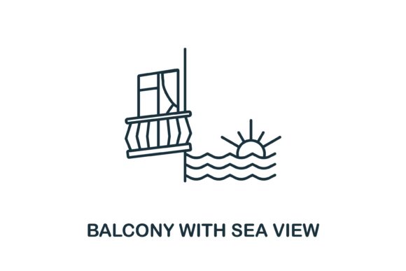 Balcony With Sea View Icon Graphics