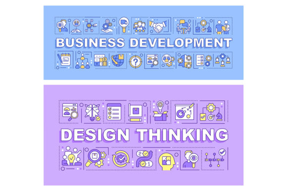 Business Development Word Concept Banner: Graphics for Branding