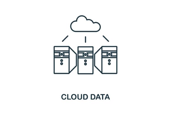Cloud Data Icon for Graphics and Icons