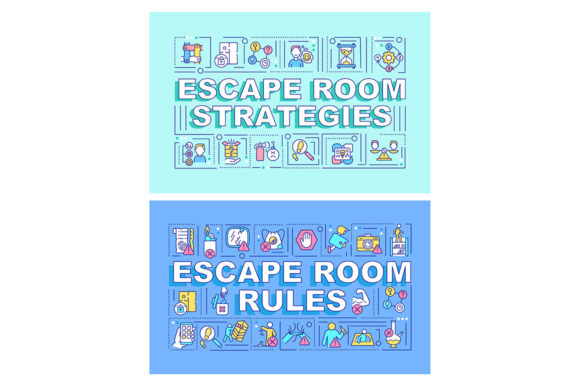 Escape Room Word Concepts Banner Set: Graphics for Creative Publishing