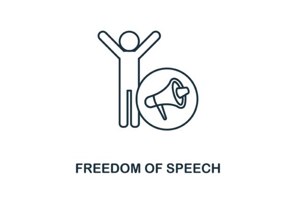 Freedom of Speech Icon Graphics