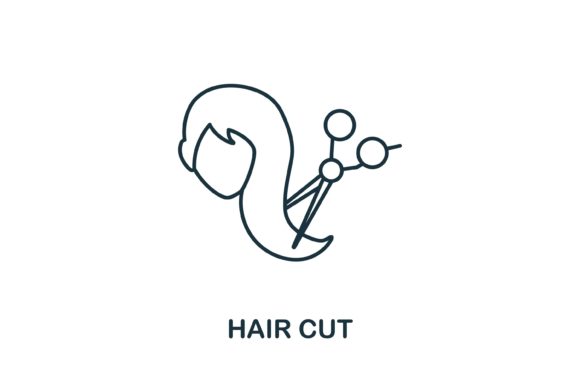 Hair Cut Icon: Graphics and Icons for Editorial Design