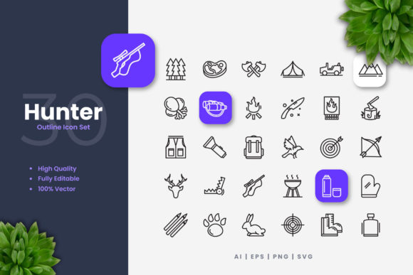 Hunter Icons for Graphic Design