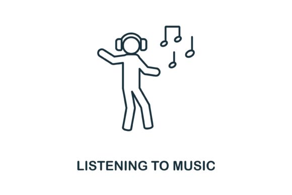 Listening to Music Icon: Graphics and Icons for Creative Design