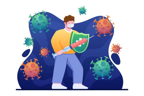 People Fight Covid-19 Coronavirus Graphics