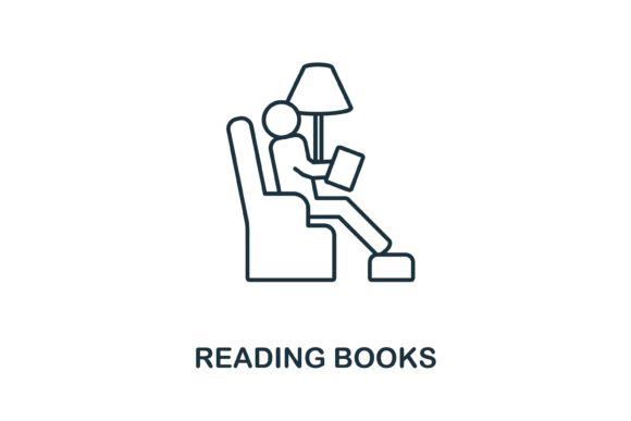 Reading Books Icon: Graphics and Icons for Local Branding