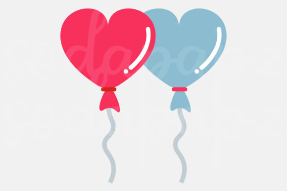 Valentines - Couple Balloon Graphics and Icons