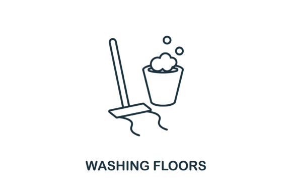 Washing Floors Icon: Graphics and Icons for Real Publishing