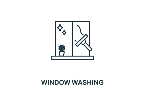 Window Washing Icon for Graphics and Icons