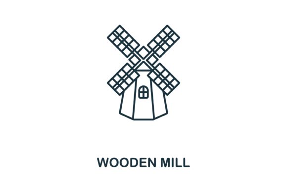 Wooden Mill Icon: Graphics and Icons for Local Branding